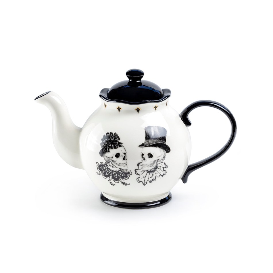 A skull-patterned teapot from the edit