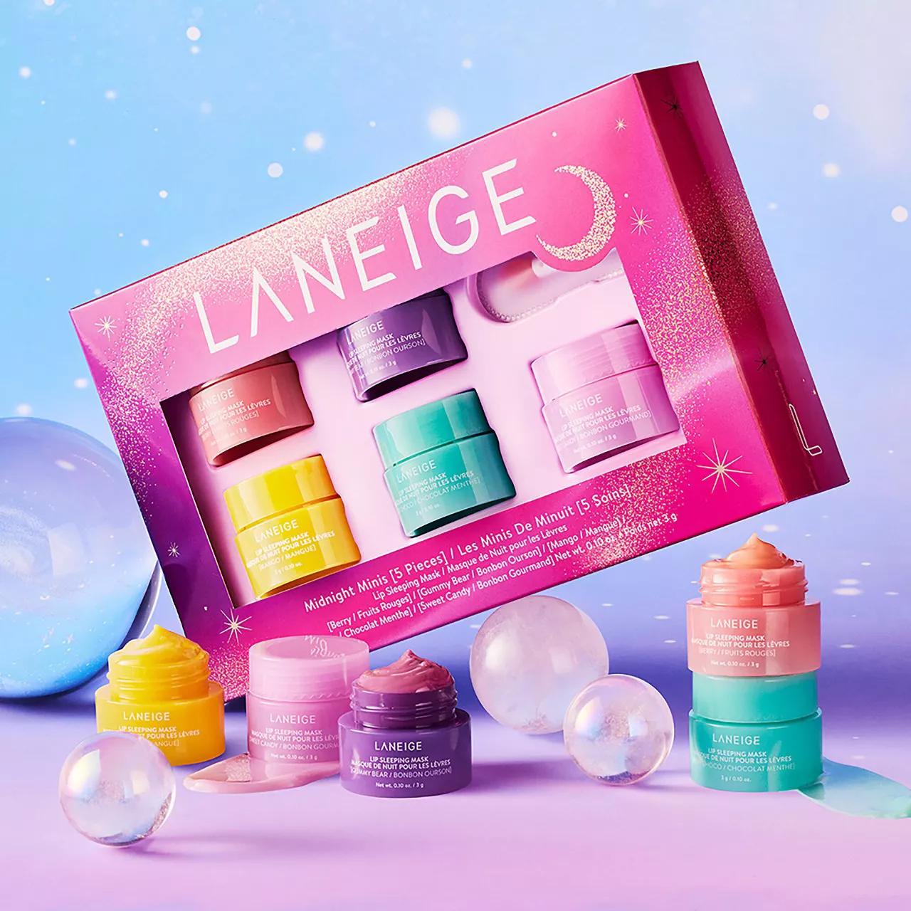 LANEIGE Midnight Minis Hydrating Lip Sleeping Mask 5-Piece Gift Set