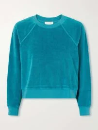 SUZIE KONDI Tilos cotton-blend velour sweatshirt